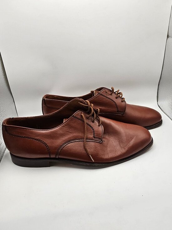 Linea Genchi Brown Leather Almond‑Toe Derby Shoes – Made in Italy – Size 43 main image 7